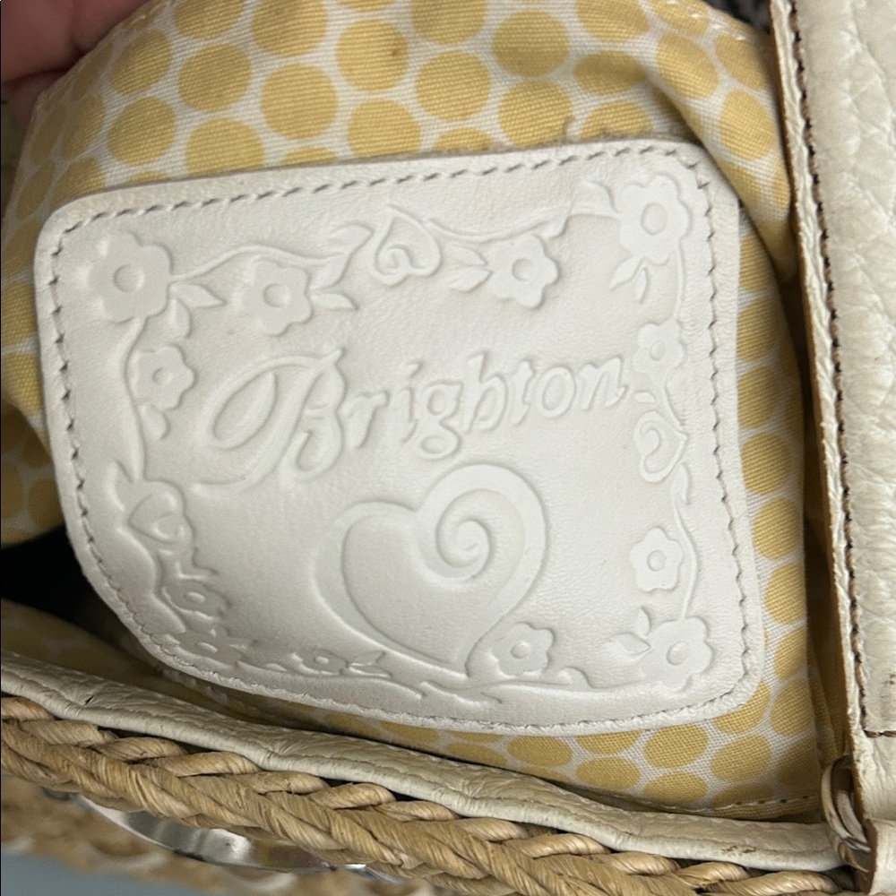 Brighton Cream and Tan Woven Tote - Picture 2 of 16